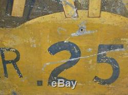 Old Original Parking 25 Cents Per Day Metal Sign Vintage Antique Advertising Gas