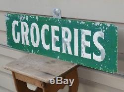 Old Original'groceries' Embossed Metal Sign Breyers Ice Cream Vintage Antique