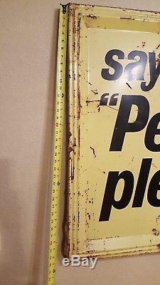 Old PEPSI SIGN antique from general store HUGE. Beautiful rusty! RARE