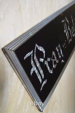 Old PRAY and BELIEVE Sign glass front foil design deco tin bevel frame