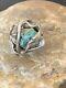 Old Pawn Native American Navajo Sterling Silver Blue Turquoise Ring Sz 5 10779
