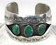Old Pawn Navajo Cerrillos Turquoise Cuff Bracelet Sterling Silver Native 75g Vtg