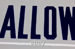 Old Porcelain Sign NO TRUCKS ALLOWED Blue on White Vintage 1920's Antique