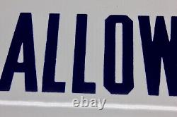 Old Porcelain Sign NO TRUCKS ALLOWED Blue on White Vintage 1920's Antique