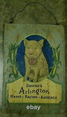 Old Primitive Store Pig Sign