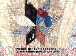 Old Quilt hand stitched antique vintage patchwork star feed sacks signed cutter