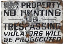 Old Rare Antique Mine Mining No Trespassing Sign 20 x 28 Shotgun Holes Rustic