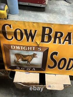 Old Rare Antique Original Dwight's Cow Brand Soda Cardstock Litho Graphic Sign