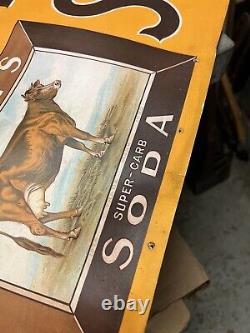 Old Rare Antique Original Dwight's Cow Brand Soda Cardstock Litho Graphic Sign