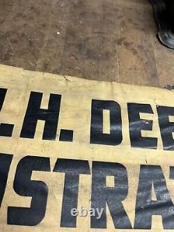 Old Rare Original New Hampshire NH Deer Registration Center Canvas Banner Sign