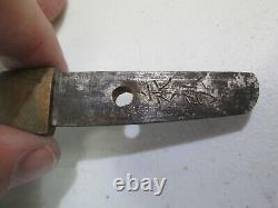 Old Samurai Japaned Matching Dagger Tanto Sword & Scabbard Signed #k292