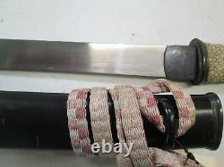 Old Samurai Japaned Matching Dagger Tanto Sword & Scabbard Signed #s2