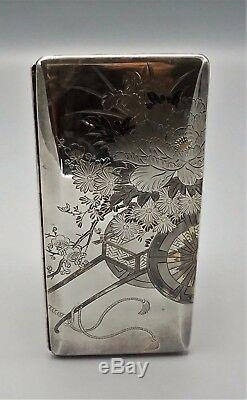 Old Sterling Silver 950, Japanese Large Cigarette Case, Artist Signed