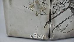 Old Sterling Silver 950, Japanese Large Cigarette Case, Artist Signed