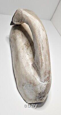 Old Swan Sleeping Decoy Hand Carved