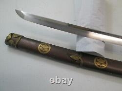 Old Tachi Japanese Samurai Katana Sword & Scabbard Signed Kanesaki Long Blade