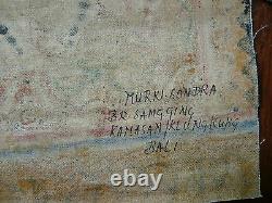 Old Traditional Kamasan Balinese Religious Painting On Cloth Signed