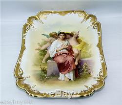 Old Vienna Austria Porcelain Cabinet Wall Plaque Tray Beehive Mark Artist Sign