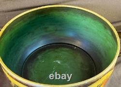 Old Vintage American Folk Art Tole Painted Apple Bucket Painting W. C. Wrede