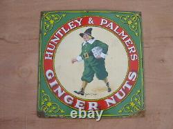 Old Vintage Antique Enamel Shop Sign Huntley and Palmers Biscuits