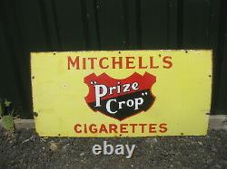 Old Vintage Antique Enamel Sign Shop Advert Mitchell's Cigarette Tobacco Tin