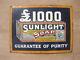Old Vintage Antique Enamel Sign Shop Advert Sunlight Soap Packet Small Size