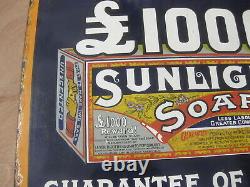 Old Vintage Antique Enamel Sign Shop Advert Sunlight Soap Packet SMALL SIZE