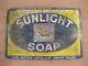 Old Vintage Antique Shop Enamel Sign Sunlight Soap Box Packet