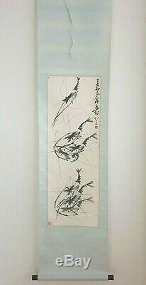 Old Vintage Chinese Hanging Paper Silk Scroll Painting