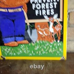 Old Vintage Dated 1954 Smokey The Bear Porcelain Sign 18 X 12 Forest Fires