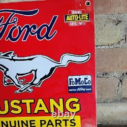 Old Vintage Dated 1968 Mustang Ford Motor Company Parts Porcelain Sign 12 X 12