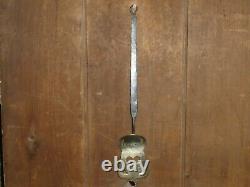 Old Vintage Folk Art Heart Cutout Brass & Wrought Iron Spatula Hearth Utensil