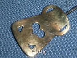 Old Vintage Folk Art Heart Cutout Brass & Wrought Iron Spatula Hearth Utensil