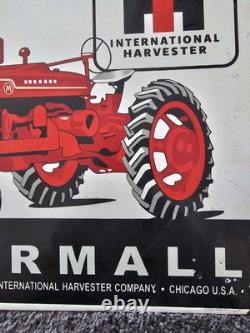 Old Vintage International Harvester Farmall Porcelain Heavy Metal Sign 12 X 12