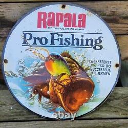 Old Vintage Rapala Pro Fishing Lures Fish Porcelain Advertising Sign Boat Bait