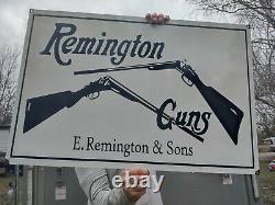 Old Vintage Remington Rifle Porcelain Enamel Gun Sign Winchester Shotgun