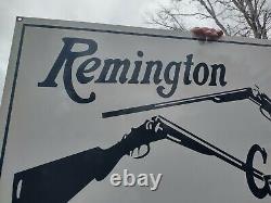 Old Vintage Remington Rifle Porcelain Enamel Gun Sign Winchester Shotgun