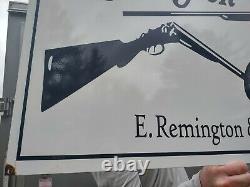 Old Vintage Remington Rifle Porcelain Enamel Gun Sign Winchester Shotgun