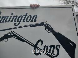 Old Vintage Remington Rifle Porcelain Enamel Gun Sign Winchester Shotgun