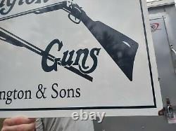 Old Vintage Remington Rifle Porcelain Enamel Gun Sign Winchester Shotgun