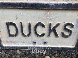 Old Vintage Road Warning Sign Ducks