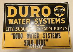 Old Vintage Tin Tacker Antique Sign Duro Pumps Farm 1920's Industrial Dayton OH
