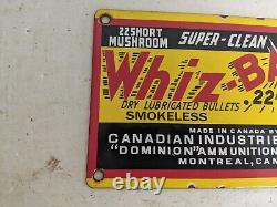 Old Vintage Whiz-bang. 22 Ammunition Porcelain Gun Hunting Sign Ammo