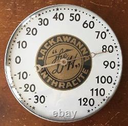 Old Vtg Antique Lackawanna Anthracite D&h Railroad Advertising Thermometer Sign