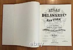 Old Vtg Atlas Delaware County Ny 1869 Hand Signed Numbered Martin Wehle Map Book