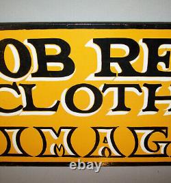 Old Vtg C 1950s Folk Art Reimer Clothing Wooden Sign Great Original Paint 32 L