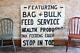 Old Wood Feed Seed Sign Farm Hardware General Store Cattle Hogs Farmhouse White
