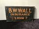 Old Wood Insurance Trade Sign Hand Painted Bw Wall Nice