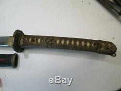 Old Wwii Japanese Amry Samurai Sword Katana With Scabbard Signed Jumiyo #z58