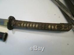 Old Wwii Japanese Amry Samurai Sword Katana With Scabbard Signed Jumiyo #z58